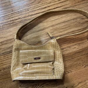 Nine West Shoulder Bag Women’s Purse Beige Croc Print